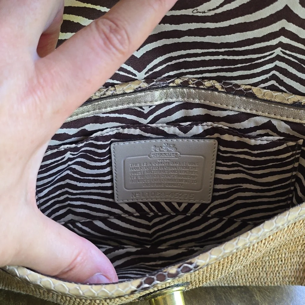 Coach Straw Python Clutch - Picture 5 of 5